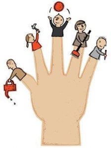 Helpende handen logo-vingers